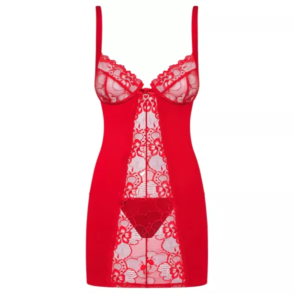 Obsessive - Babydoll și tanga sexy - dantelă roșie