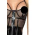 Noir - rochie latex cu inserții plasă - negru