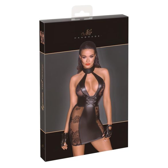 Noir - Rochie Mini cu Șireturi (Neagră) - L