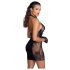 Noir - Rochie Mini cu Șireturi (Neagră) - L