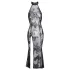 Noir - rochie lungă transparentă cu flori - negru