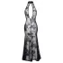 Noir - rochie lungă transparentă cu flori - negru