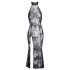 Noir - rochie lungă, transparentă, florală (negru) - M