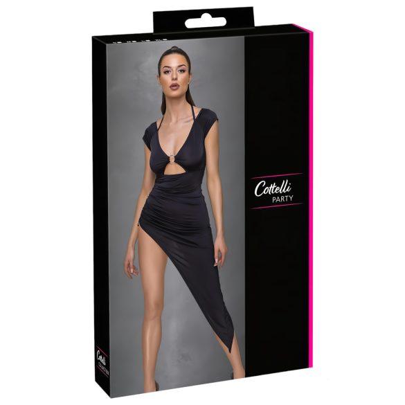 Cottelli Party - rochie asimetrică cu inel - negru - M