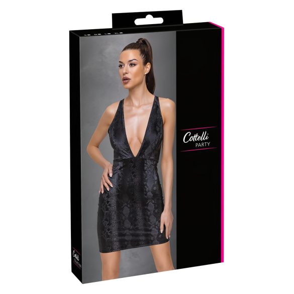Cottelli Party - rochie cu model piele de șarpe (negru) - L