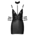 Cottelli Bondage - rochie mini lucioasă cu guler - negru - L