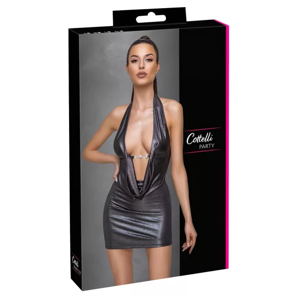 Cottelli Party - rochie cu guler la gât (argintie)