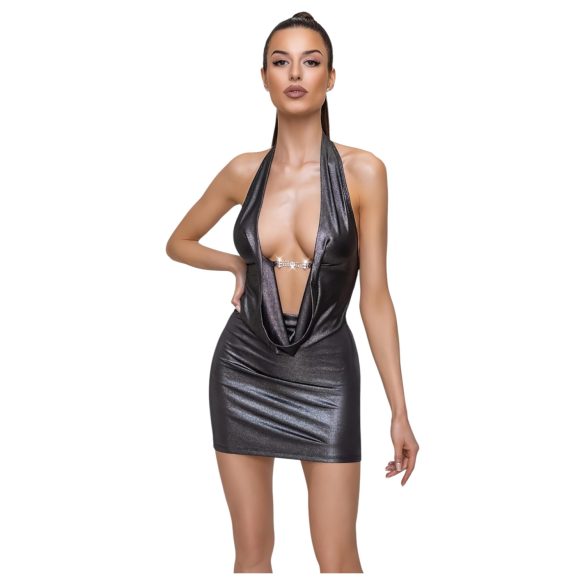 Cottelli Party - rochie scurtă cu guler la gât - argintiu - L