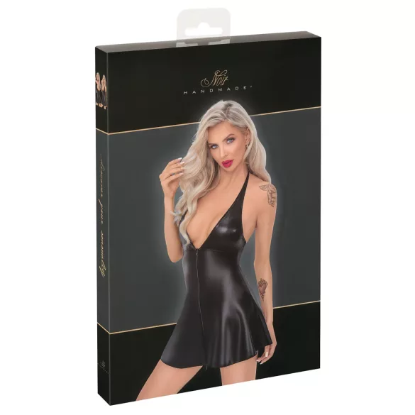 Noir - rochie mini scurtă cu model piele de șarpe - negru - L