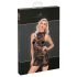 / Noir - rochie mini fără mâneci cu motive de trandafiri (negru) - M