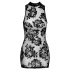 Noir - rochie mini fără mâneci cu motive de trandafiri (negru) - M