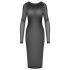 Cottelli Party - rochie transparentă cu fermoar (neagră)
