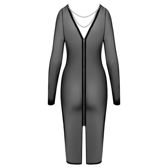 Cottelli Party - rochie transparentă cu fermoar - neagră