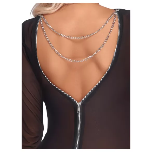 Cottelli Party - rochie transparentă cu fermoar - neagră