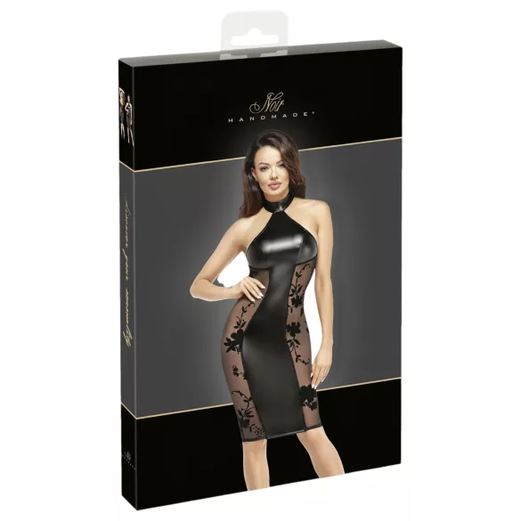 Noir - rochie cu guler lucios (negru)