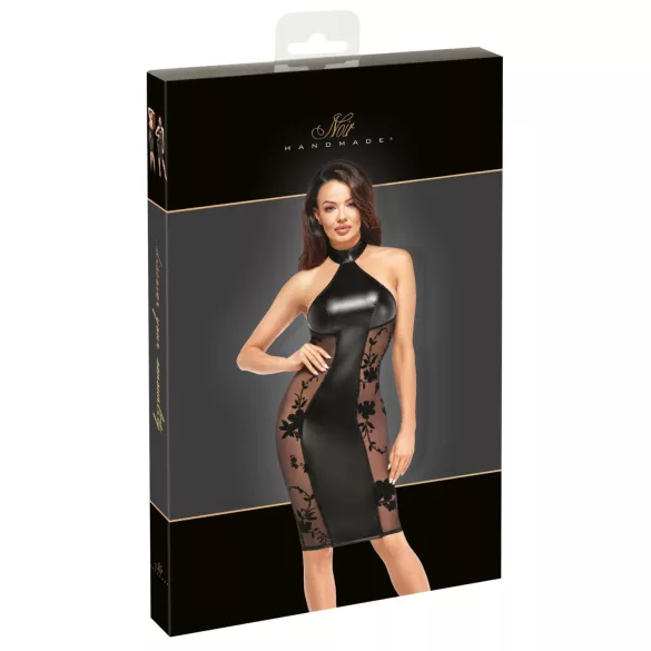 Noir - rochie cu guler lucios (negru)