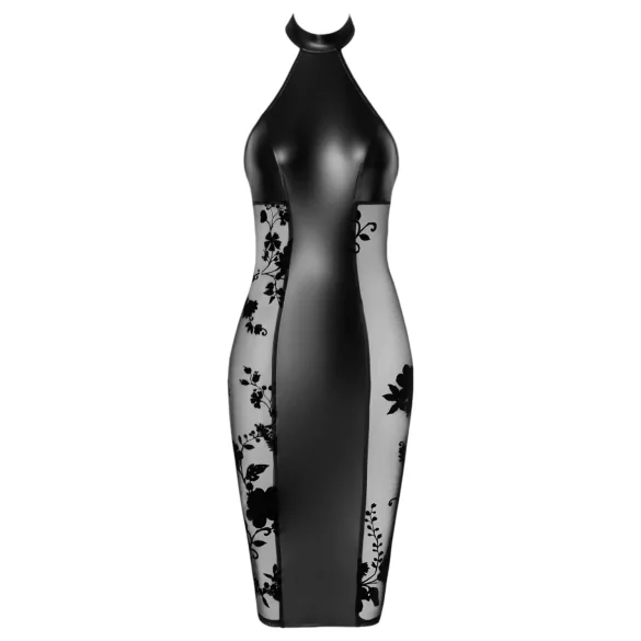 Noir - rochie cu guler lucios (negru)