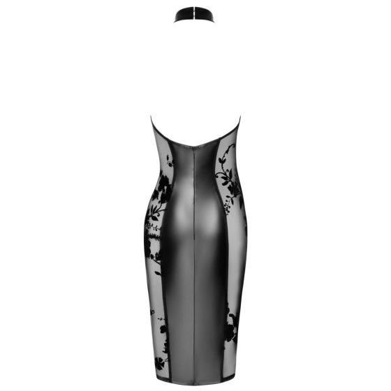 Noir - rochie lucioasă-transparentă cu bretele (neagră)