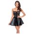 Noir - rochie mini lucioasă cu top din dantelă - negru - L