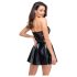 Noir - rochie mini lucioasă cu top din dantelă - negru - L
