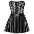 Noir - rochie mini lucioasă cu top din dantelă - negru - L