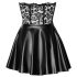 Noir - rochie mini lucioasă cu top din dantelă - negru - L