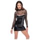 Noir - rochie strălucitoare cu top transparent (neagră)