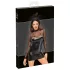 Noir - rochie mini lucioasă cu top transparent - negru