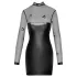 Noir - rochie mini lucioasă cu top transparent - negru