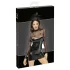 Noir - rochie mini lucioasă cu top transparent - negru - XL