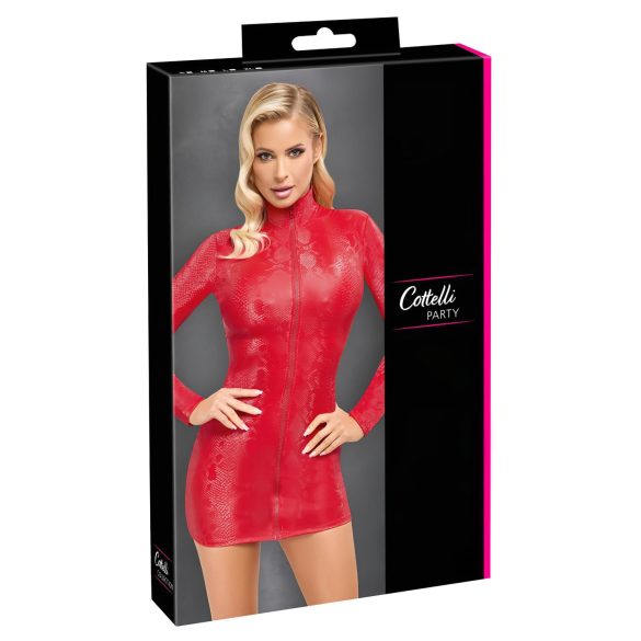 Cottelli - rochie mini cu model piele de șarpe - roșu - M