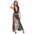 Noir - rochie maxi transparentă cu imprimeu floral (negru) - L
