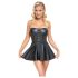 Cottelli - rochie mini lucioasă cu fustă plisată (neagră)