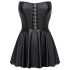 Cottelli - rochie mini lucioasă cu fustă plisată (neagră)