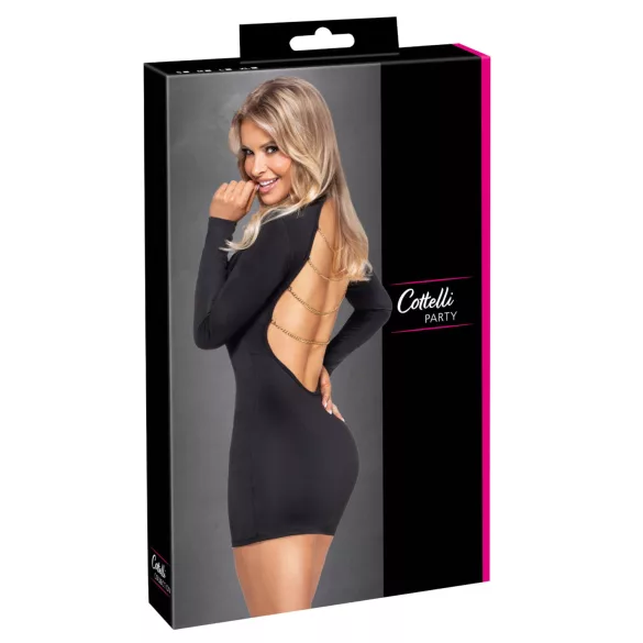 Cottelli - rochie mini cu lanț, spate decupat - negru