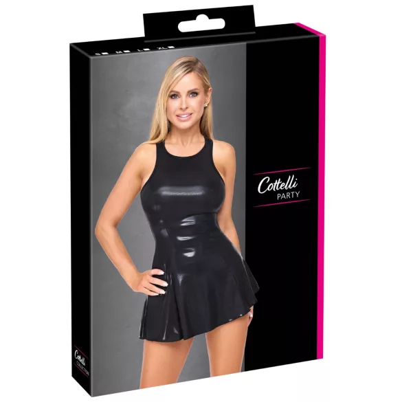 Cottelli - rochie mini cu efect de lac (negru)