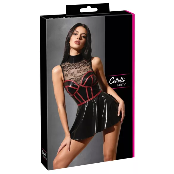 Cottelli - rochie mini din dantelă tip corset (negru)