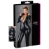 Cottelli Plus Size - salopetă party lucioasă cu mâneci lungi - negru