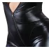 Cottelli Plus Size - salopetă party lucioasă cu mâneci lungi - negru