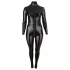 Cottelli Plus Size - salopetă party lucioasă cu mâneci lungi - negru - 3XL
