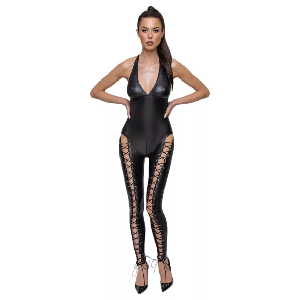Cottelli Party - salopetă corset cu bandă la gât (negru)