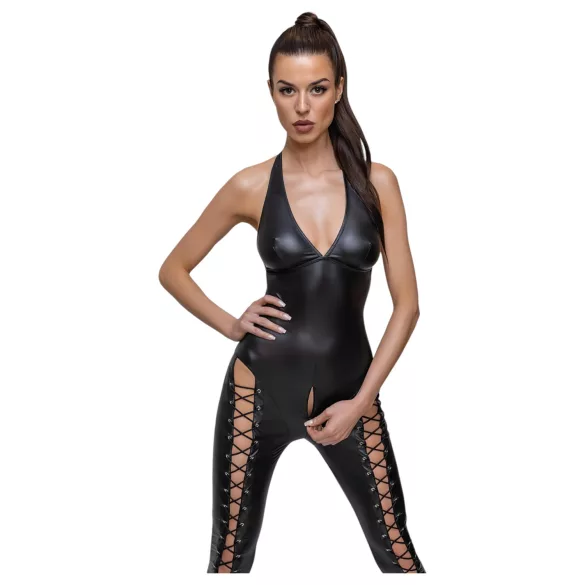 Cottelli Party - salopetă corset cu bandă la gât (negru)
