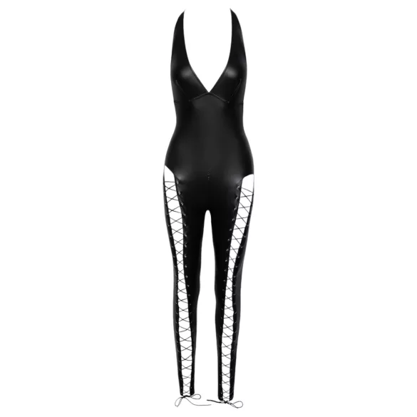 Cottelli Party - salopetă corset cu bandă la gât (negru)