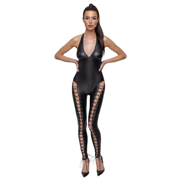 Cottelli Party - salopetă corset cu bandă la gât (negru) - XL