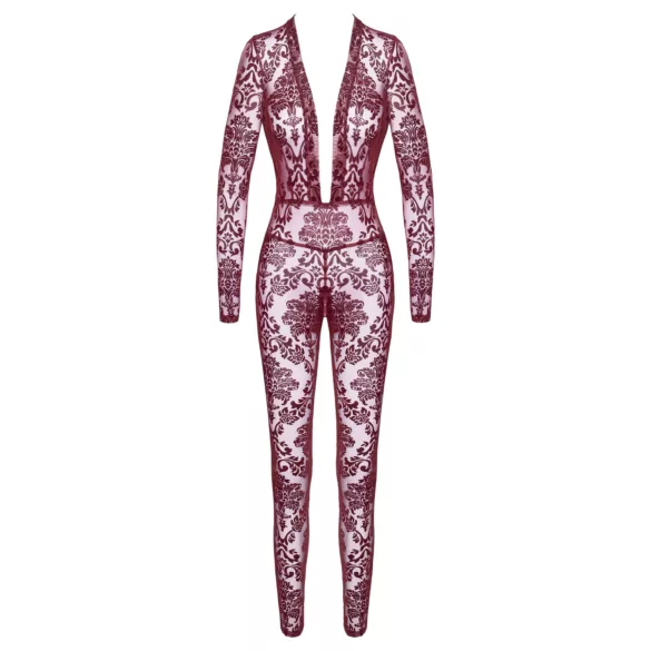 Noir Kink Royal - body dantelă transparentă - roșu - M