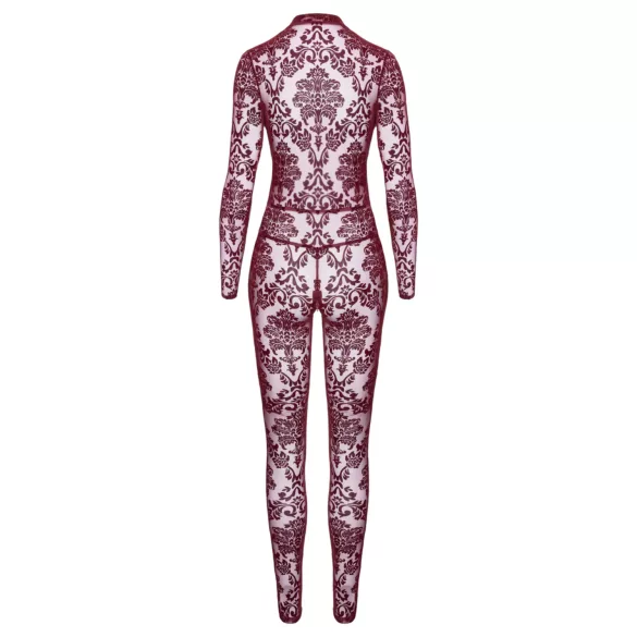 Noir Kink Royal - body dantelă transparentă - roșu - M