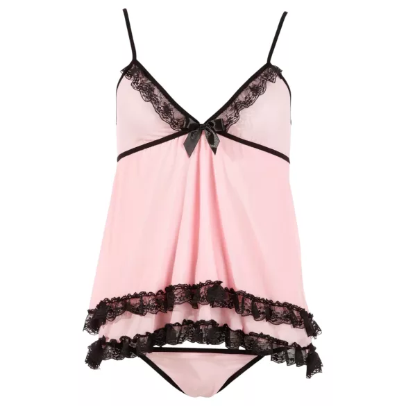 Cottelli - Babydoll sexy cu volane - dantelă neagră - M