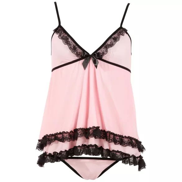 Cottelli - Babydoll sexy cu volane - dantelă neagră - L