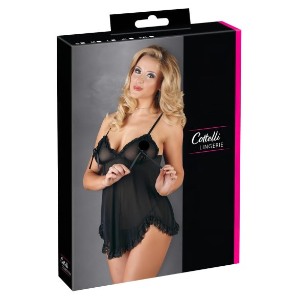 Cottelli - Babydoll sexy cu volane - negru