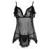 Cottelli - Babydoll sexy cu volane - negru - XL
